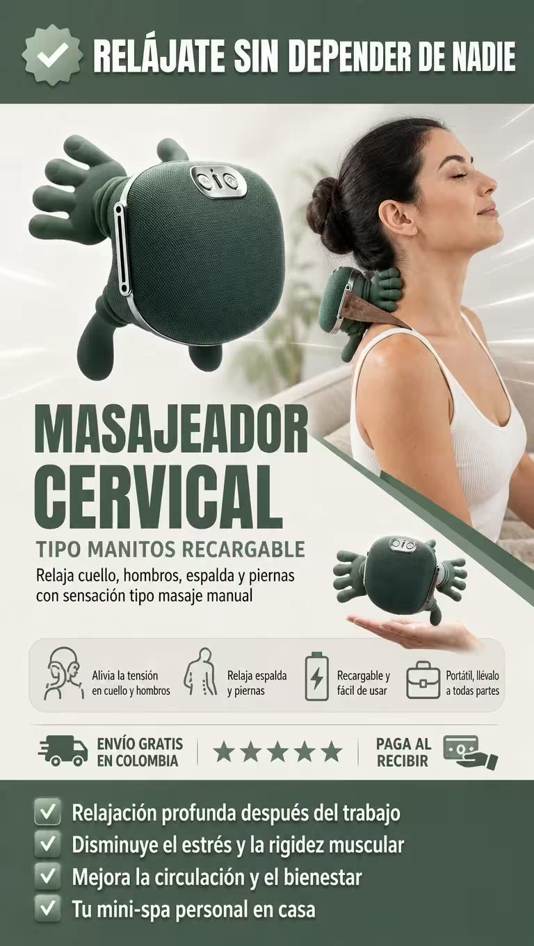 💆‍♀️ Relaja Cuello y Hombros en Minutos con Masaje Tipo Manos Reales